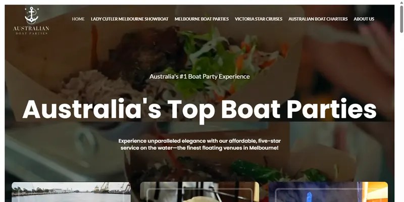 Australian Boat Parties website screenshot