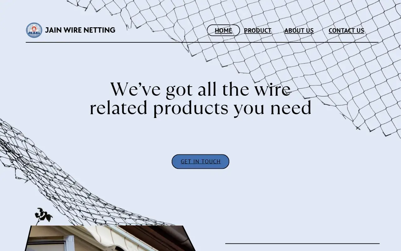 Jain Wire Netting website screenshot