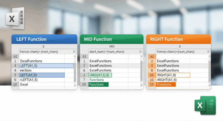 LEFT RIGHT and MID functions in Excel